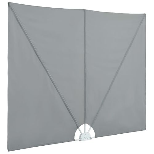 Auvent Latéral Pliable De Terrasse Gris 400 X 200 Cm