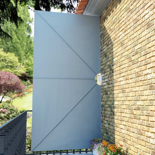 Auvent Latéral Pliable De Terrasse Gris 400 X 200 Cm