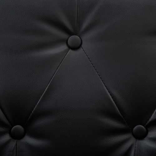 Canapé Chesterfield À 3 Places Revêtement En Similicuir Noir