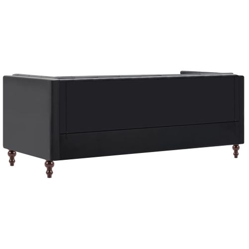 Canapé Chesterfield À 3 Places Revêtement En Similicuir Noir