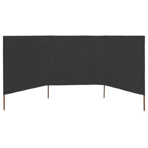 Paravent 3 Panneaux Tissu 400 X 120 Anthracite