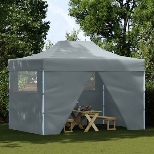 Tente Pliable Avec 4 Parois Latérales 3 X 4,5 M Anthracite