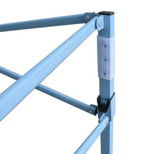 Tente De Réception Avec 3 Parois Et Toit Pliable 3x4,5 M Bleu Chapiteau Belvédère Tonnelle