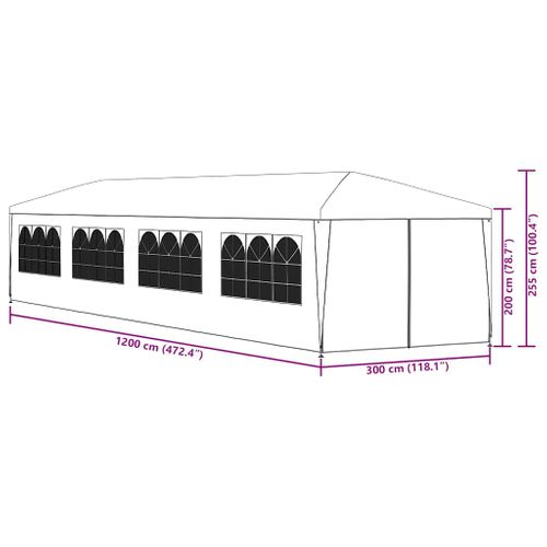 Tente De Réception 3 X 12 M Anthracite