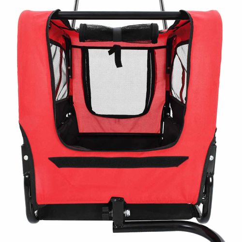 Remorque De Vélo Pour Chiens Et Poussette 2-en-1 Rouge Et Noir