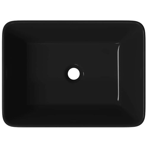 Lavabo 40x30x13 cm Céramique Noir Pose Dessus Plan