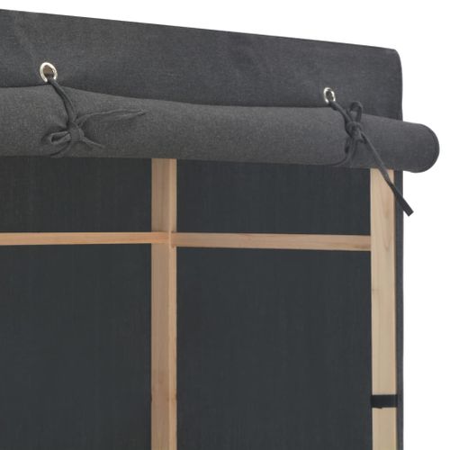 Armoire Avec Cadre En Acier et Portes Zippées Anti-poussière Gris 79x40x170 Cm Tissu