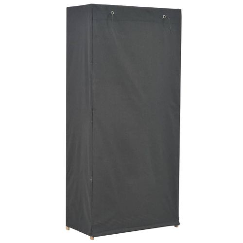 Armoire Avec Cadre En Acier et Portes Zippées Anti-poussière Gris 79x40x170 Cm Tissu