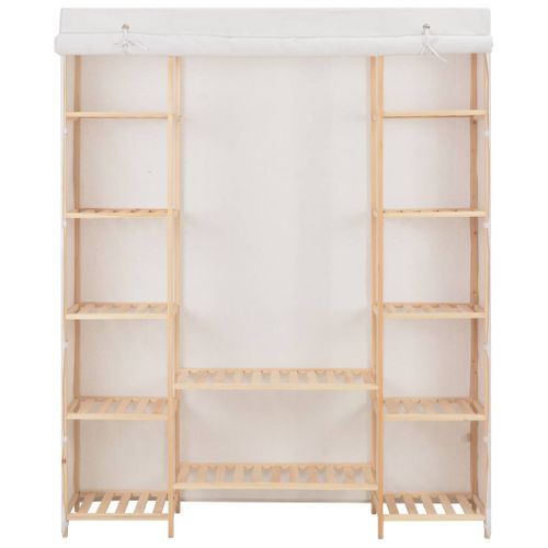 Garde-robe Blanc 135 X 40 X 170 Cm Tissu