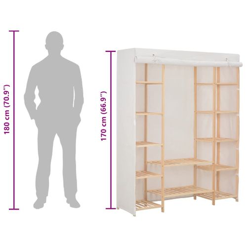 Garde-robe Blanc 135 X 40 X 170 Cm Tissu