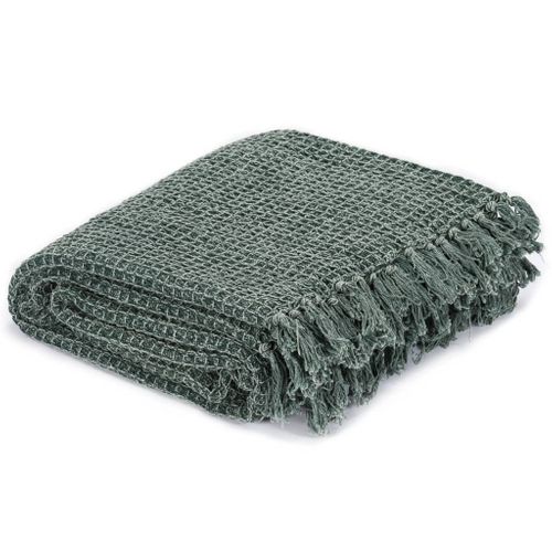 Couverture Coton 160 X 210 Cm Vert Foncé