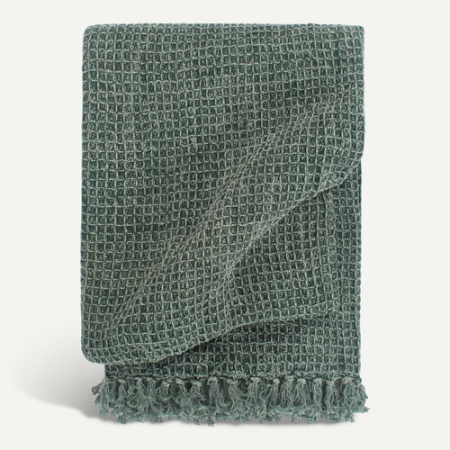 Couverture Coton 160 X 210 Cm Vert Foncé