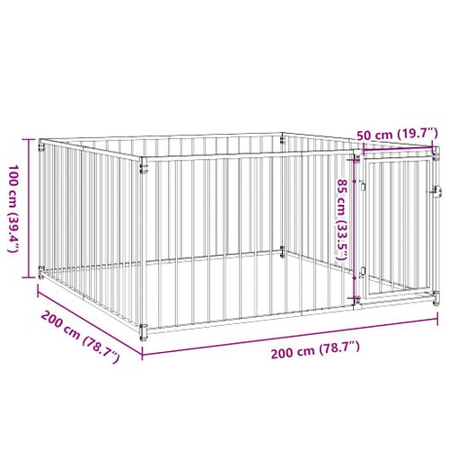 Chenil D'extérieur Pour Chiens 200 X 200 X 100 Cm