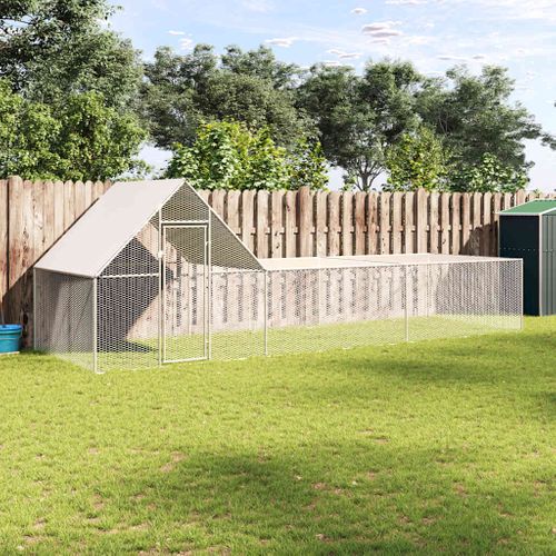Poulailler 6 X 2 X 2 M Acier Galvanisé