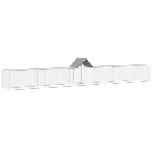 Poulailler 9 X 1 X 1,5 M Acier Galvanisé