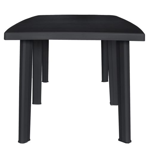 Table D'extérieur En Pvc - 216x90x72 Cm - Gris Anthracite