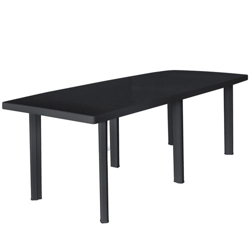 Table D'extérieur En Pvc - 216x90x72 Cm - Gris Anthracite