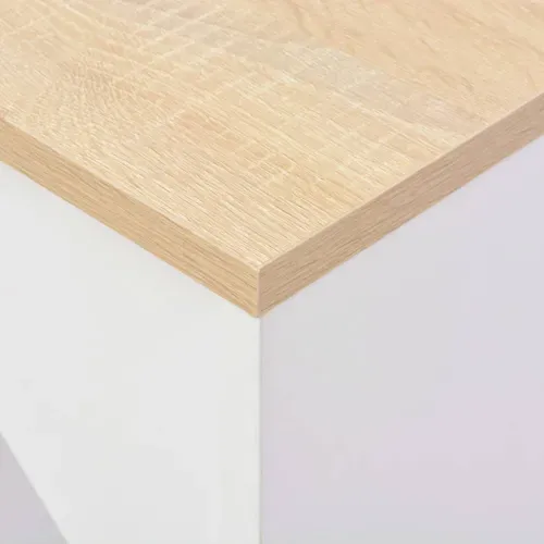 Table De Bar Ajustable Avec Étagère Amovible Bois Contreplaqué Blanc 138x39x110 Cm