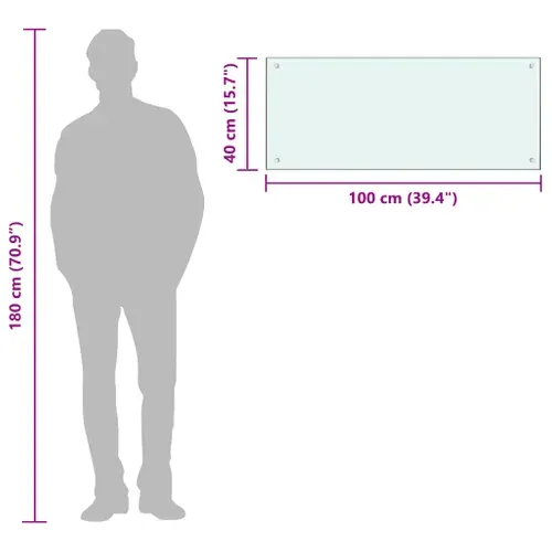 Dosseret De Cuisine Couleur Lait 100x40 Cm Verre Trempé