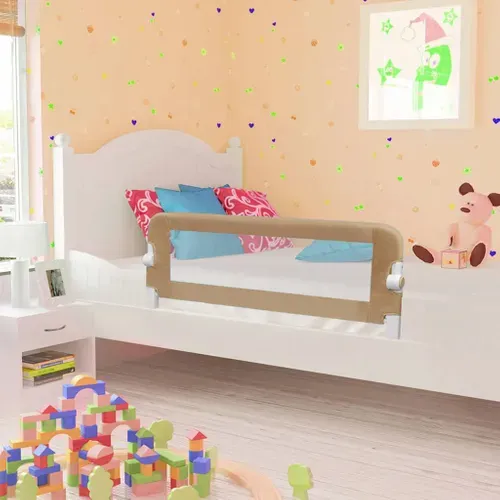Barrière De Sécurité De Lit D'enfant Taupe 120x42 Cm Polyester