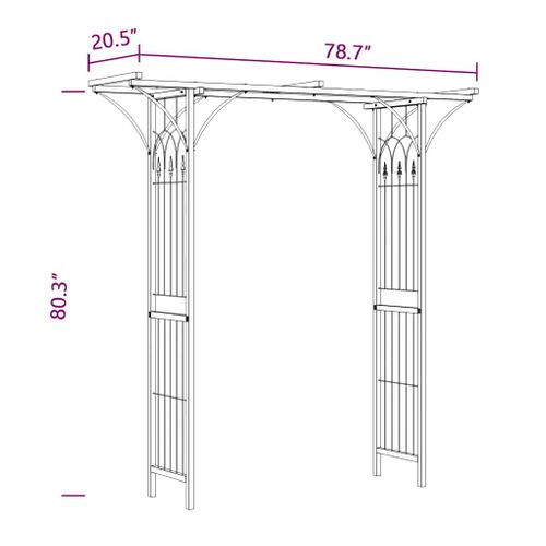 Vidaxl Arche De Jardin 200x52x204 Cm Arceau À Rosiers Plantes Grimpantes Décoration Terrasse Patio