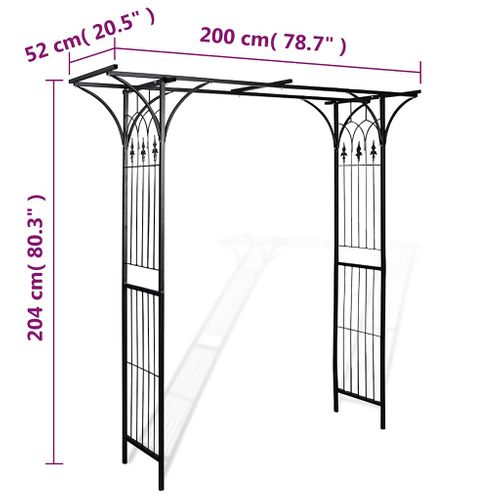 Vidaxl Arche De Jardin 200x52x204 Cm Arceau à Rosiers Plantes Grimpantes Décoration Terrasse Patio