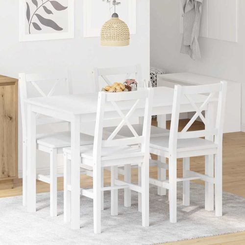 Ensemble De Salle À Manger 5 Pièces Blanc
