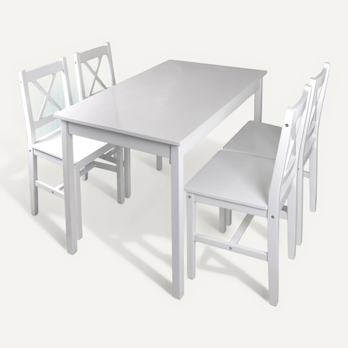 Ensemble De Salle À Manger 5 Pièces Blanc