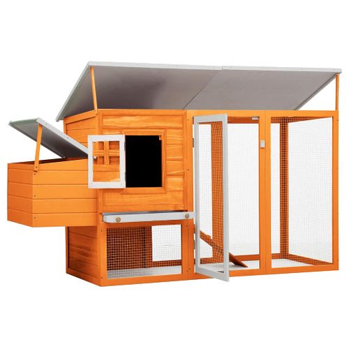 Cage à Poules Extérieure En Bois Poulailler Toit Imperméable Cage à Oeufs 170x80x120 Cm
