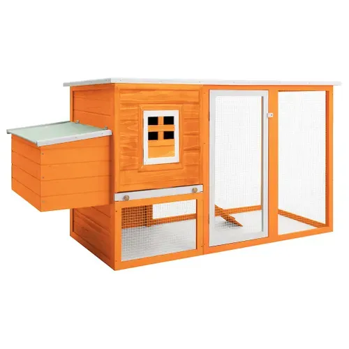 Cage à Poules Extérieure En Bois Poulailler Toit Imperméable Cage à Oeufs 170x80x120 Cm