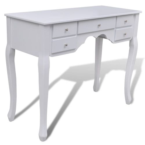 Coiffeuse Avec Miroir Et Tabouret 7 Tiroirs Blanc