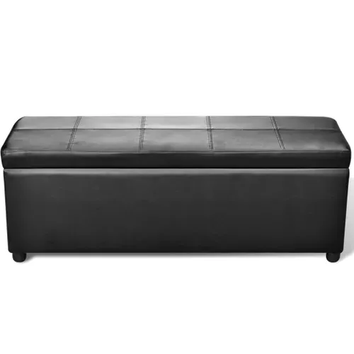 Banc Long De Rangement Bois Noir