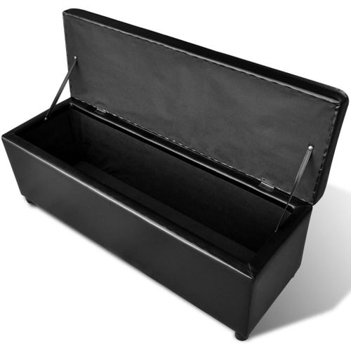 Banc Long De Rangement Bois Noir
