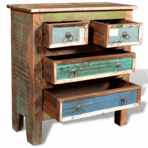 Armoire Avec 4 Tiroirs Bois Massif De Récupération