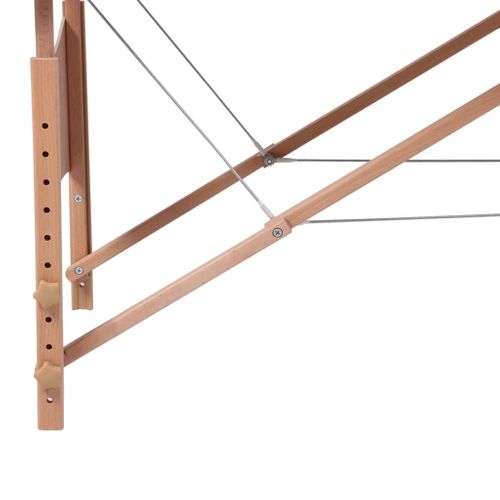 Table Pliable De Massage Blanc Crème 4 Zones Avec Cadre En Bois