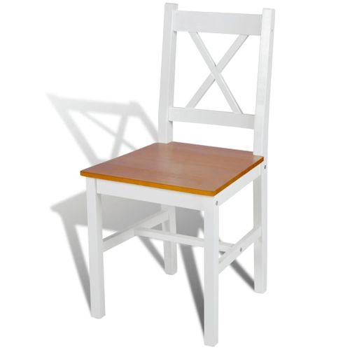 Chaises À Manger Lot De 4 Blanc Bois De Pin