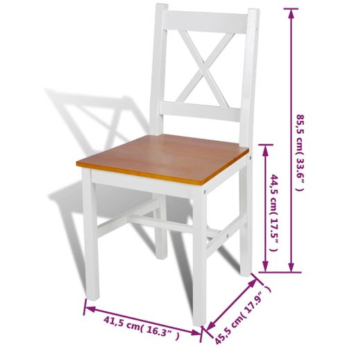 Chaises À Manger Lot De 4 Blanc Bois De Pin