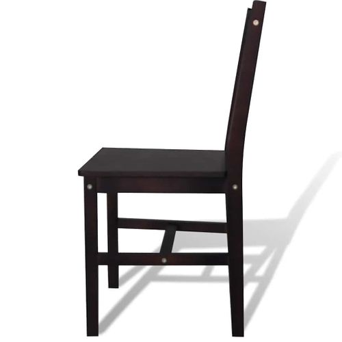 Chaises à Manger Lot De 4 Avec Dossier Marron Foncé Pinède Sièges De Cuisine Meubles De Repas