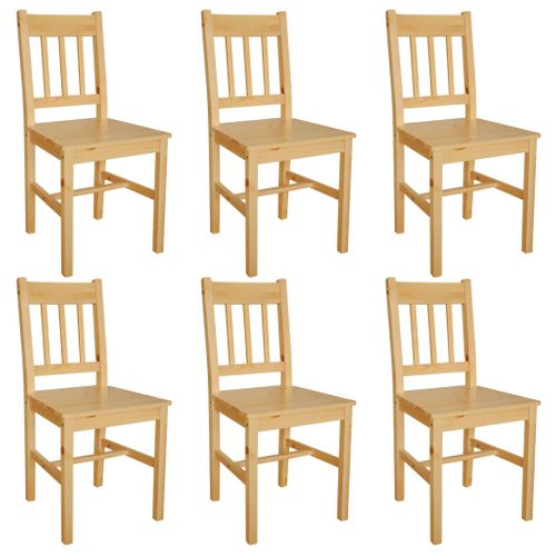 Chaises De Salle à Manger Design Ergonomique et Finition Facile à Nettoyer 6 Pièces Bois De Pin