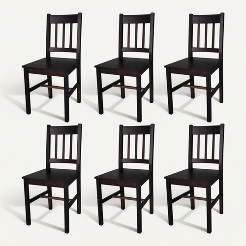 Chaises De Salle À Manger Design Ergonomique Et Finition Facile À Nettoyer 6 Pièces Pin