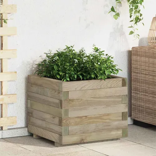 Jardinière Élevée Pour Balcon, Terrasse Ou Patio 50x50x40 Cm Bois Carré