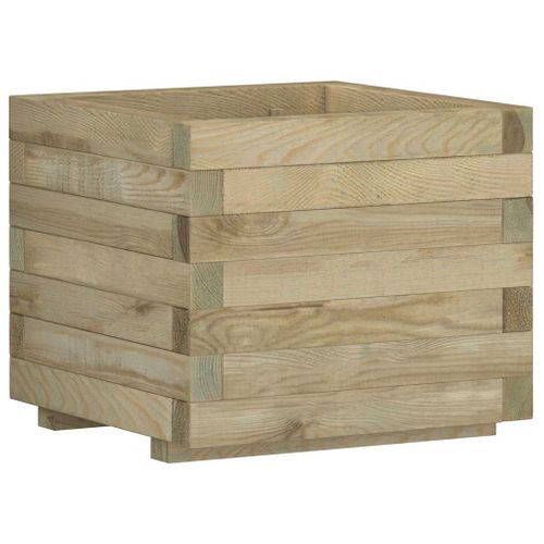 Jardinière Élevée Pour Balcon, Terrasse Ou Patio 50x50x40 Cm Bois Carré