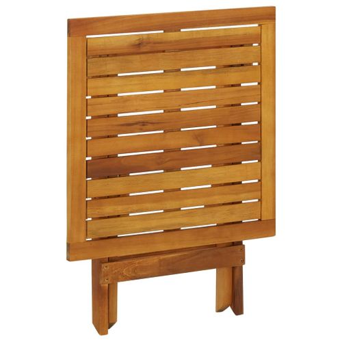 Table De Bistro 46x46x47 Cm Bois D'acacia Massif Carré Meuble Bar Manger Restaurant