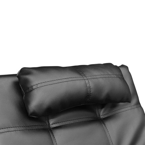 Chaise Longue Avec Oreiller Noir Simili