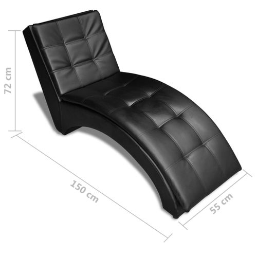 Chaise Longue Avec Oreiller Noir Simili