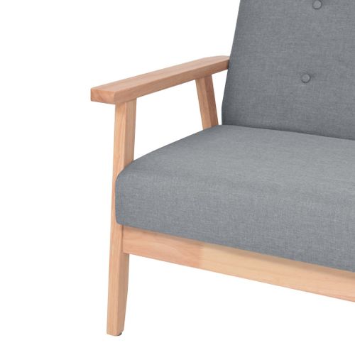 Canapé à 2 Places Tissu Gris Clair