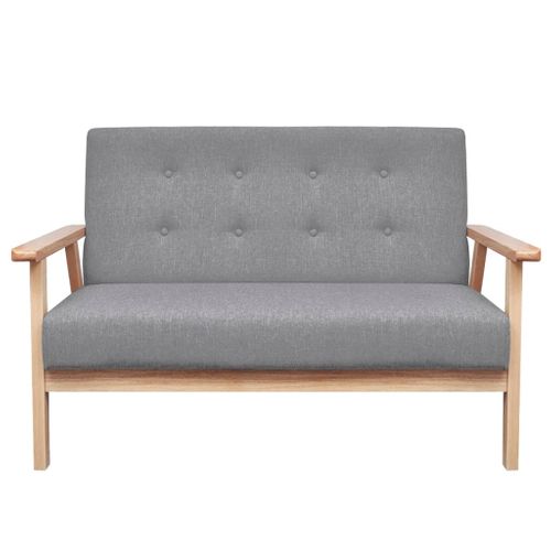 Canapé à 2 Places Tissu Gris Clair