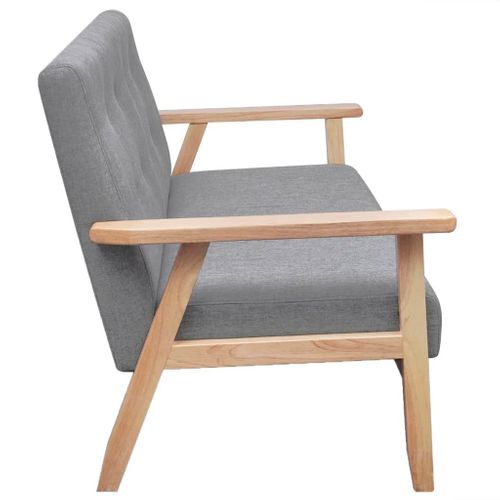 Canapé à 2 Places Tissu Gris Clair