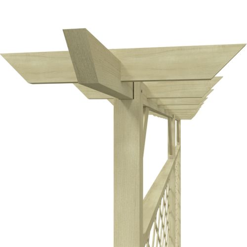 Clôture Treillis Jardin Avec Pergola En Bois Imprégné Vert 335x200 Cm