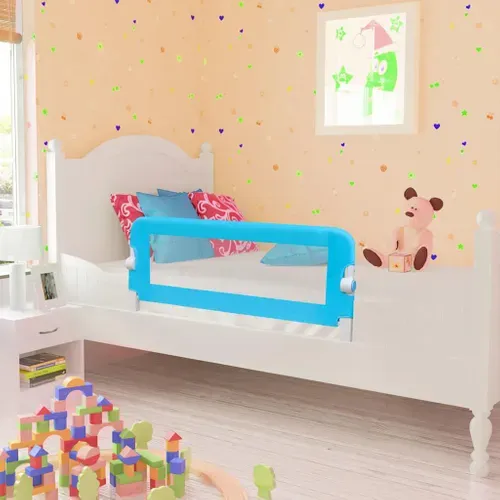 Barrière De Lit Pour Enfants 102x42 Cm Bleu